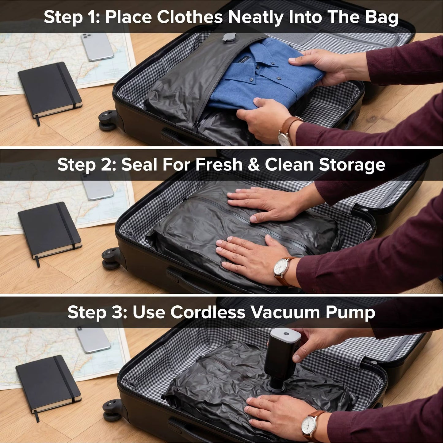 VacuLite™ Pro Compression Bag with Portable Air Pump